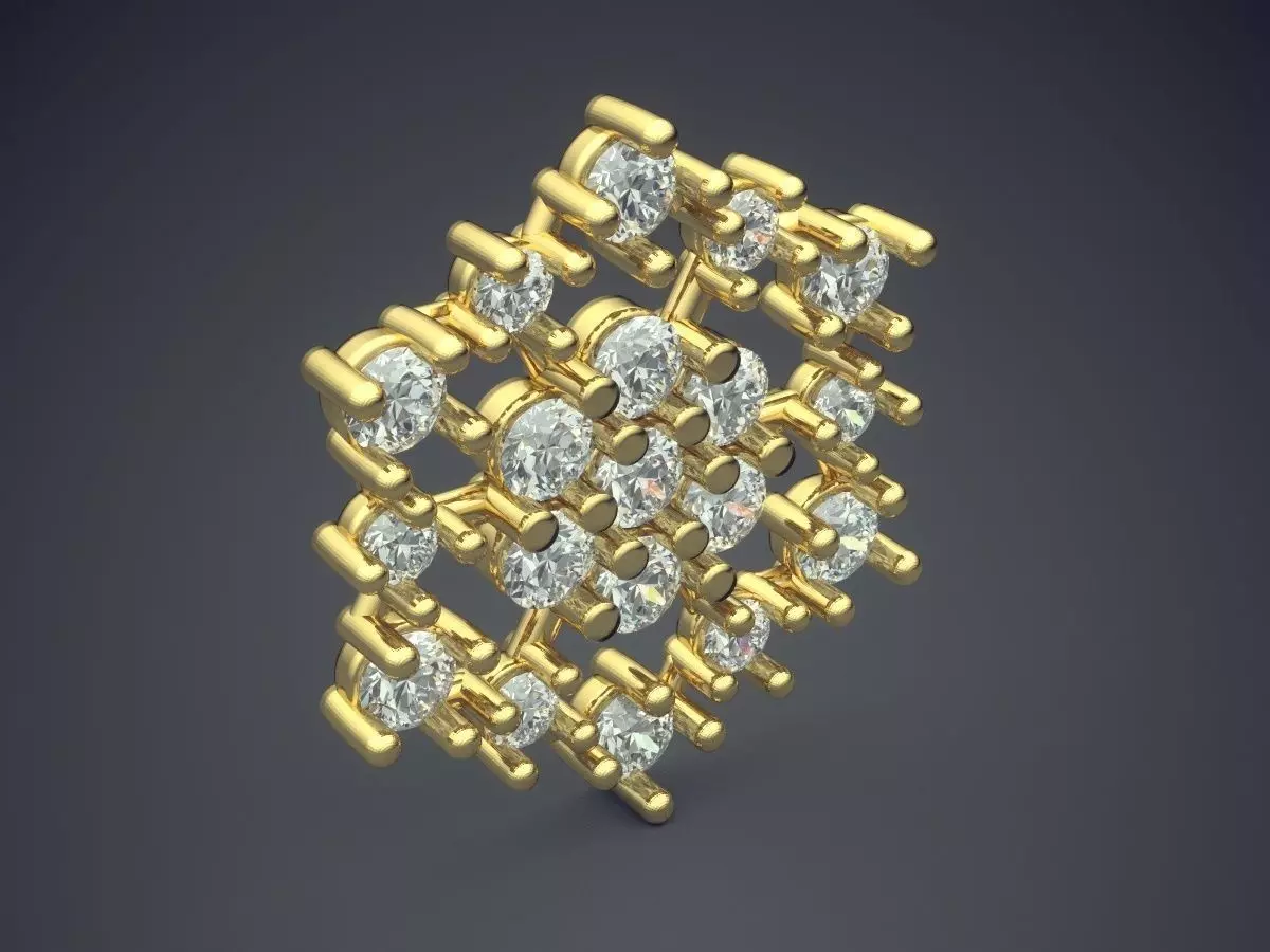 Very Detailed Brooch With Small Diamonds CAD 5076 3D print model_0