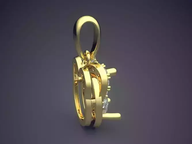 Simple Pendant With Diamonds CAD 5074