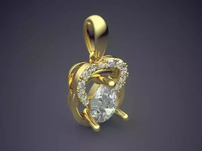 Simple Pendant With Diamonds CAD 5074