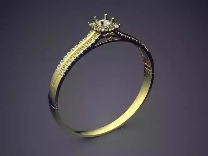Simple Ring With Diamonds On Sides CAD 5075