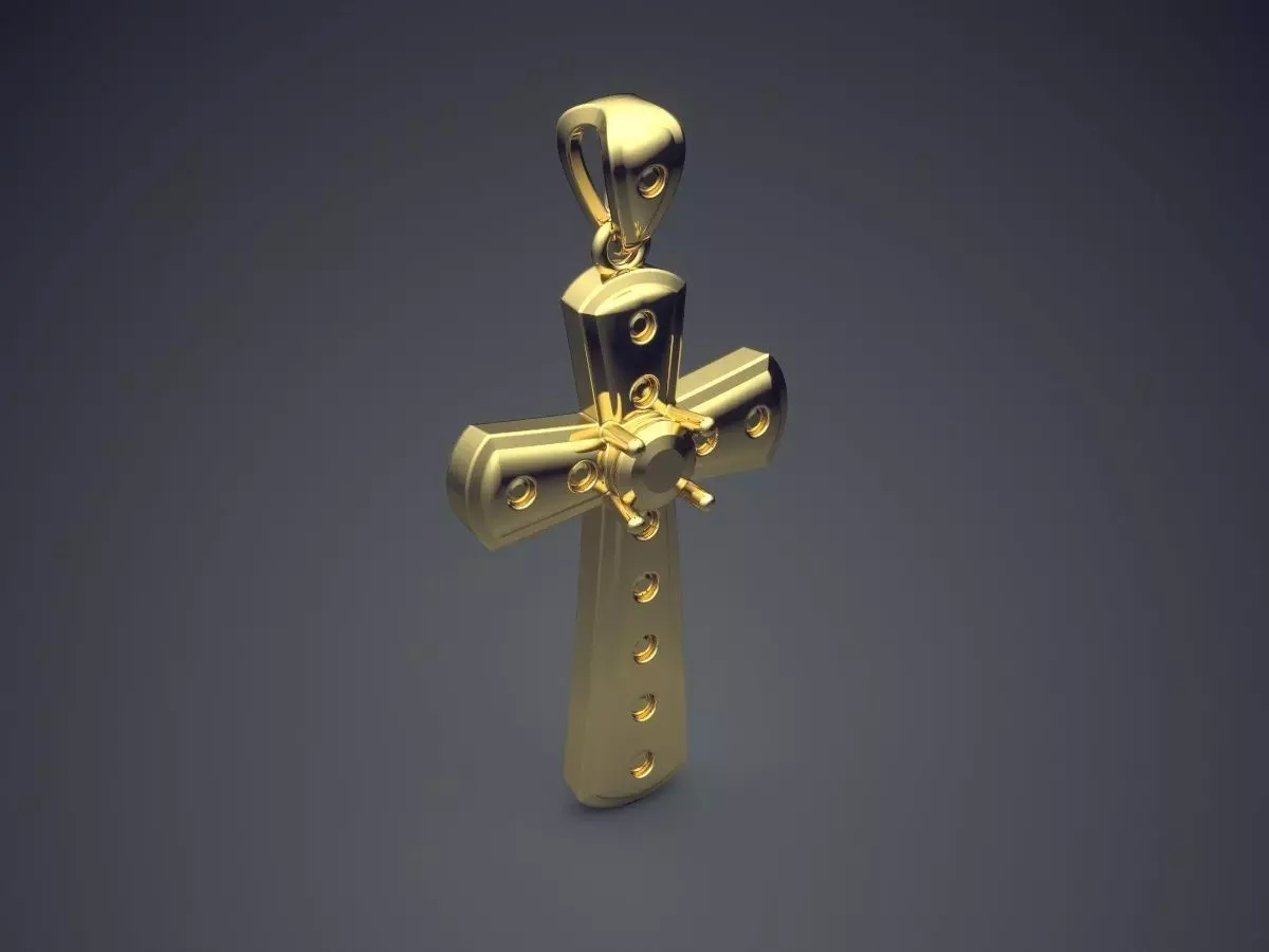 Simple Cross Pendant CAD 5070 3D print model_0