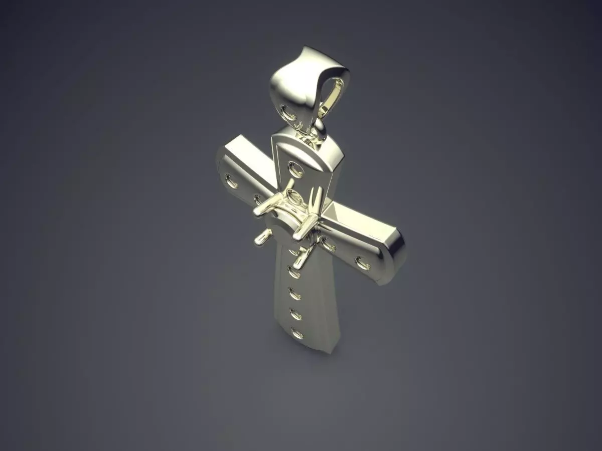 Simple Cross Pendant CAD 5070 3D print model_1