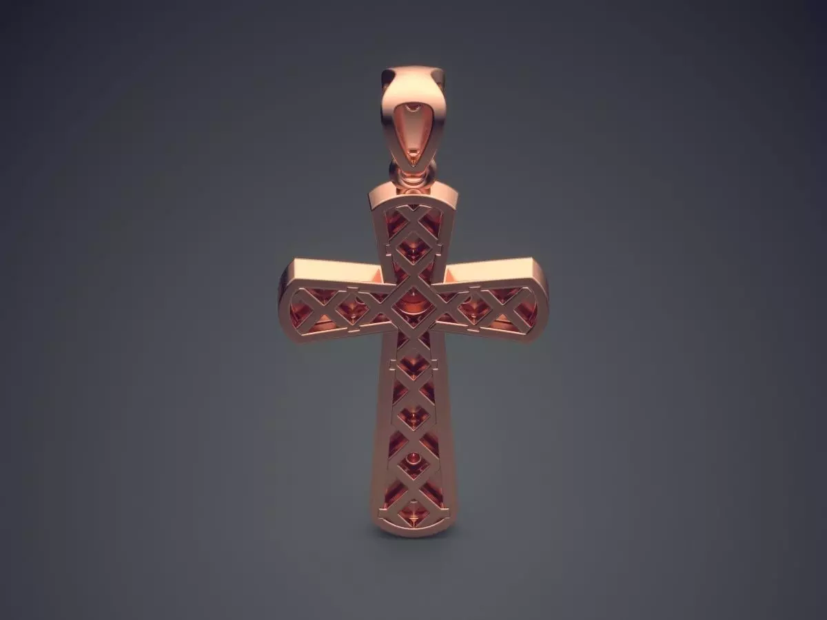 Simple Cross Pendant CAD 5070 3D print model_2