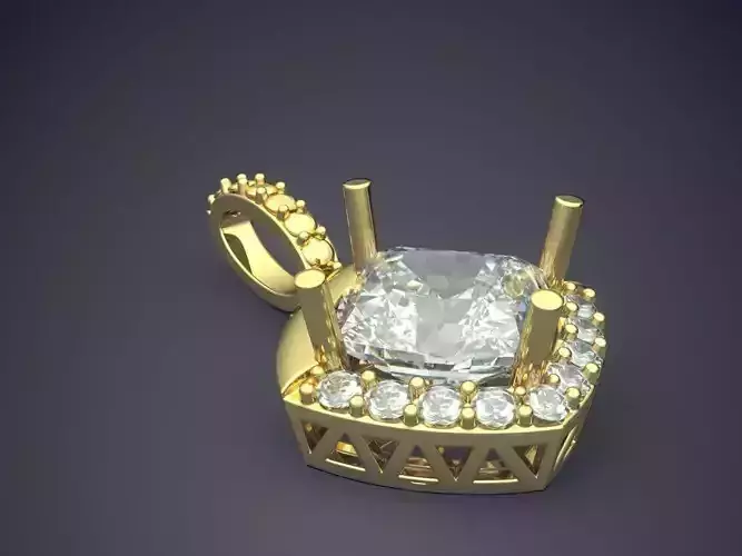 Pendant With Square Diamonds CAD 5067 3D print model