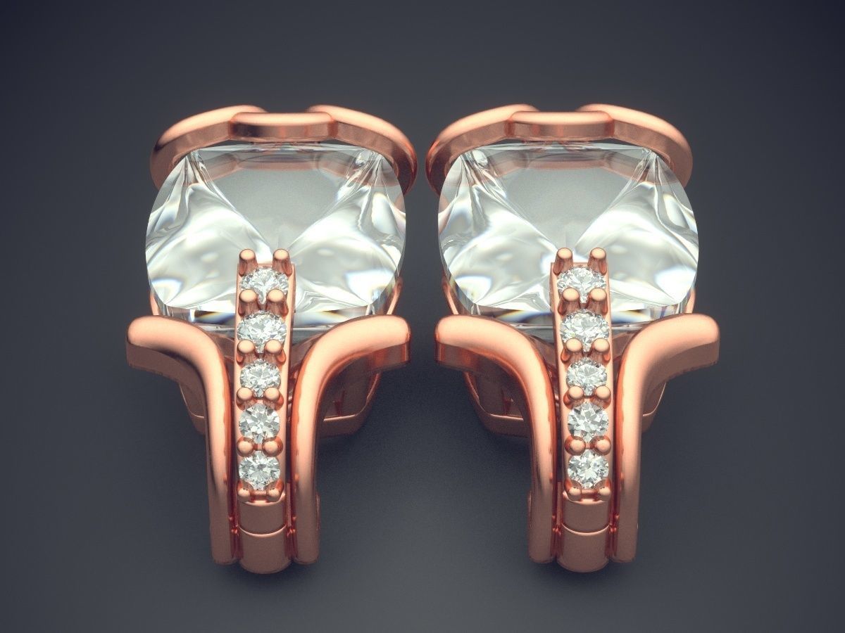 Brooches With Square Big Diamonds CAD 5061 3D print model_2