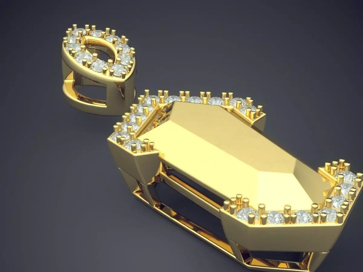 Jewelry Piece With Small Diamonds On The Side CAD 5059 3D print model