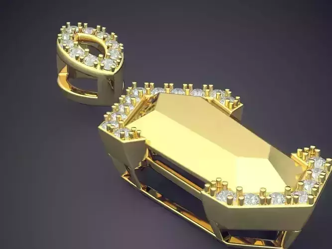 Jewelry Piece With Small Diamonds On The Side CAD 5059 3D print model