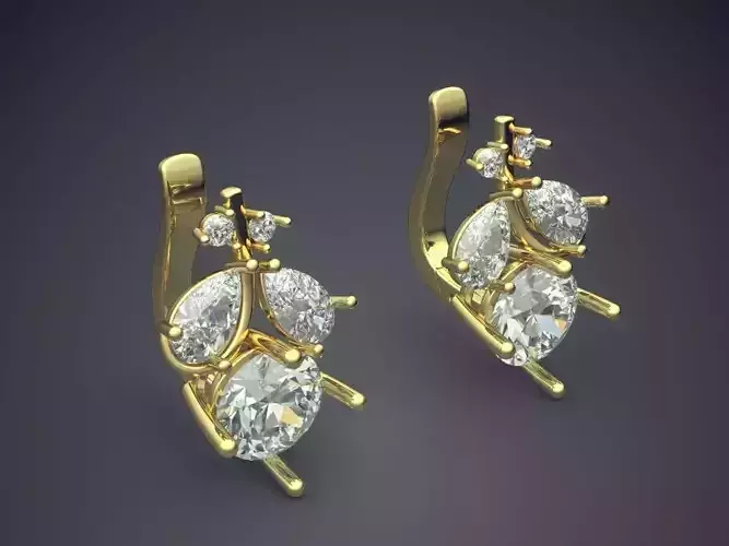 Clipping Earrings With A Lot Of Diamonds CAD 5057