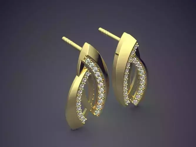 Earrings Wtih Tiny Diamonds On The Side CAD 5054