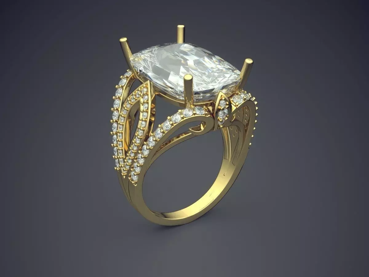 Ring With Diamonds CAD-5055 3D print model_0