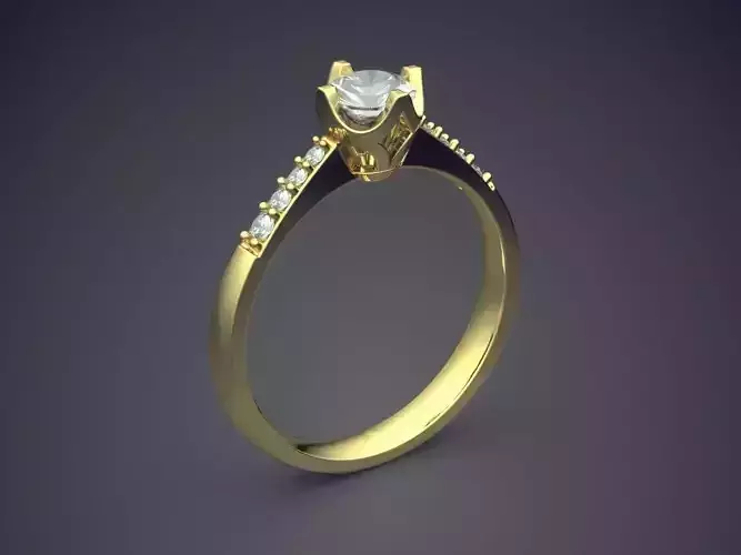 Engagement Ring With Diamonds CAD-5041