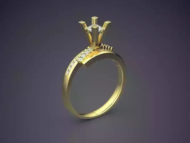 Ring With Diamonds CAD-5037 3D print model