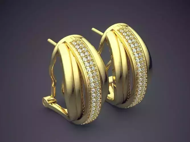 Earrings With Diamonds CAD-5044