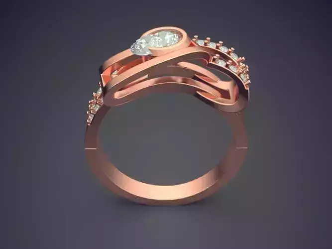 Unique Ring With Diamonds CAD-5039