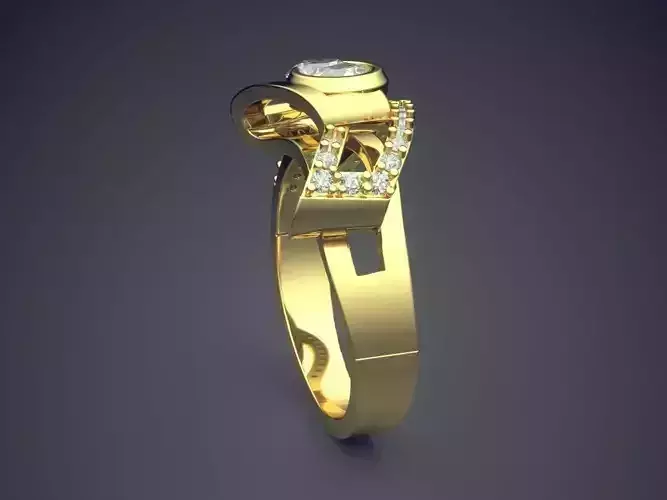 Unique Ring With Diamonds CAD-5039