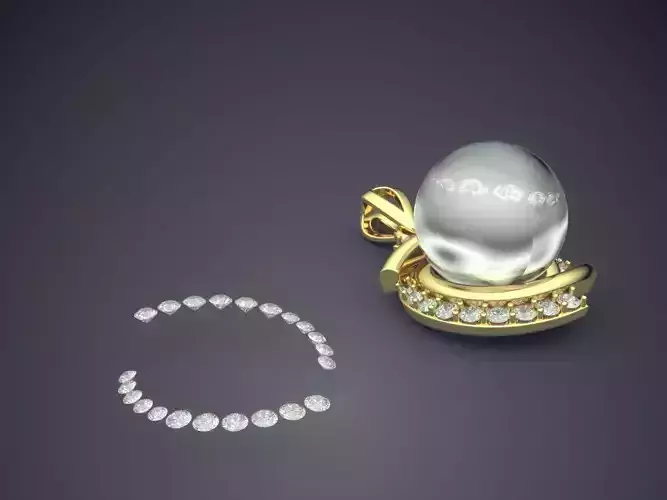 Pendant With Pearl CAD-5036