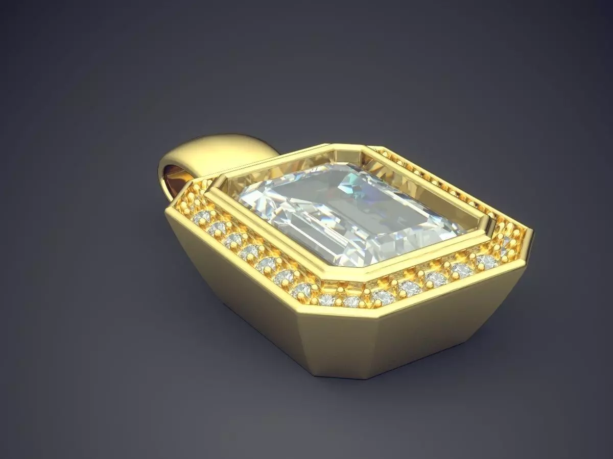 Pendant With Diamond CAD-5034 3D print model_0