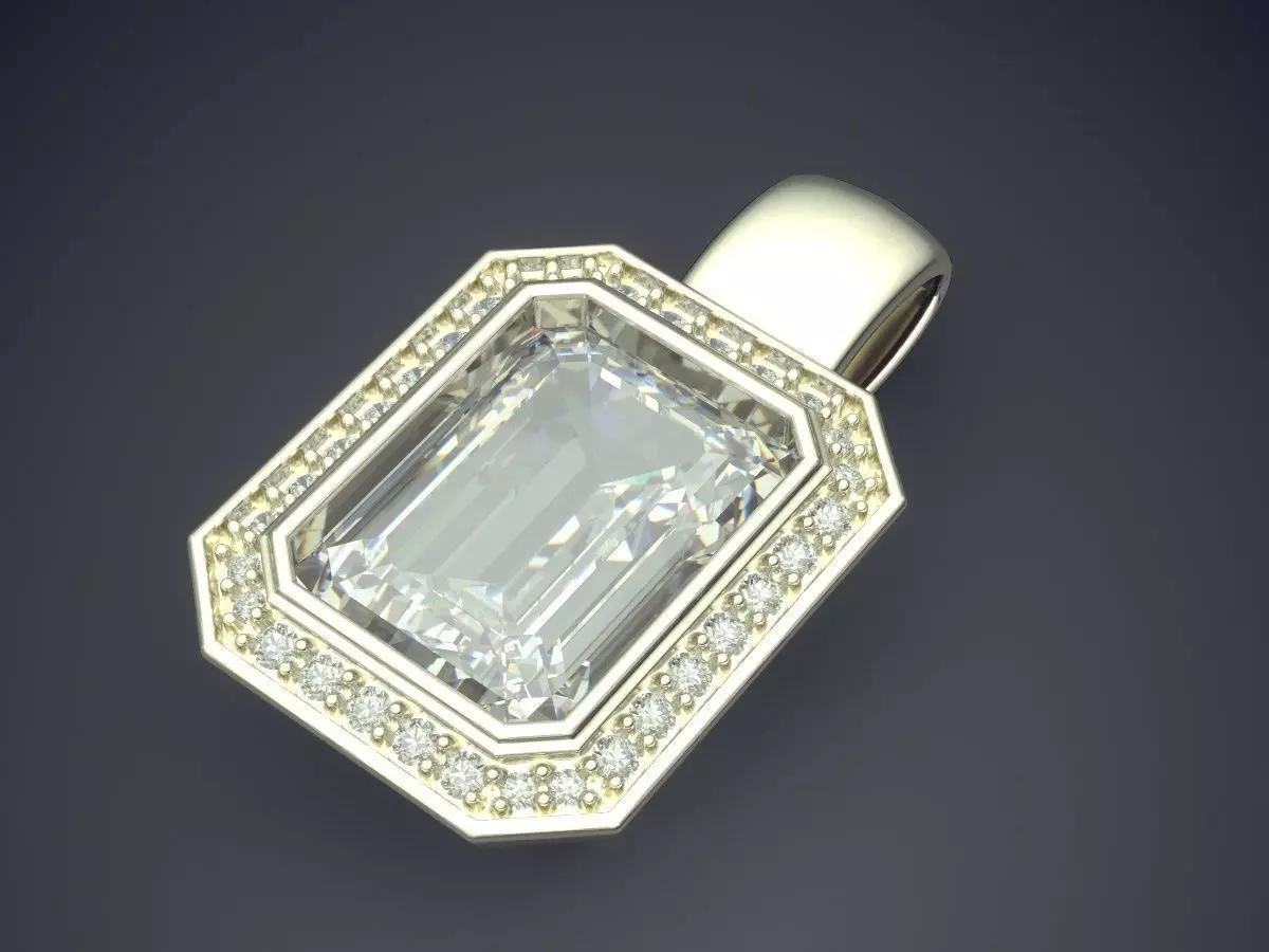 Pendant With Diamond CAD-5034 3D print model_1