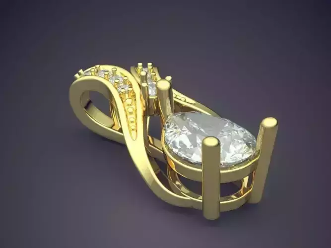 Pendant With Diamonds CAD-5031 3D print model