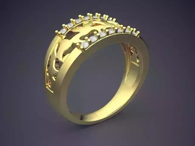 Ring With Diamonds CAD-5028 3D print model