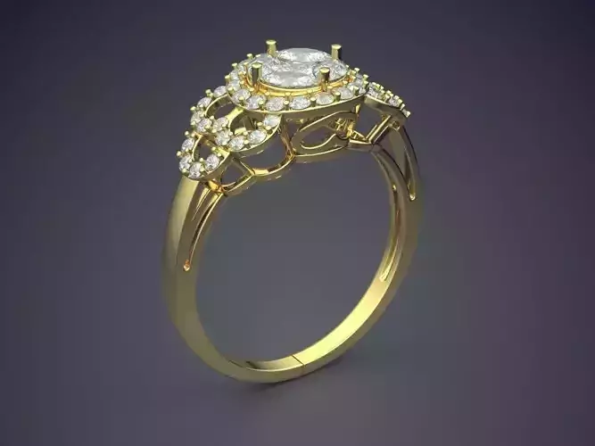 Ring With Diamonds CAD-5026 3D print model
