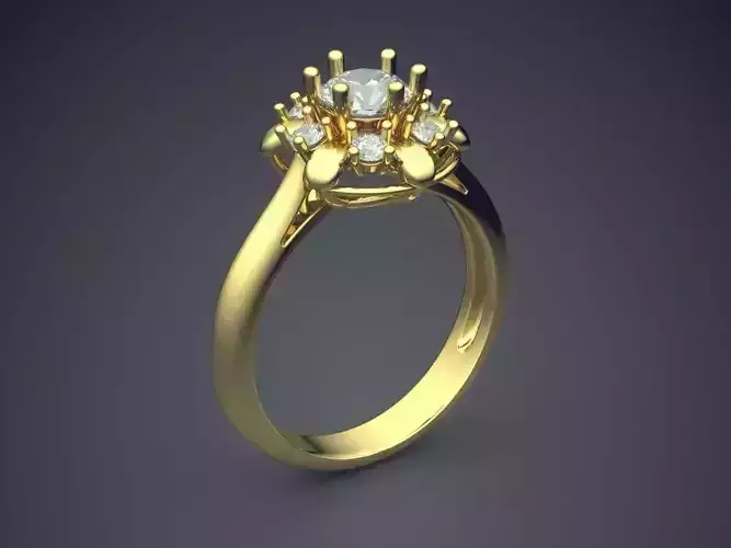 Ring With Diamonds CAD-5021 3D print model