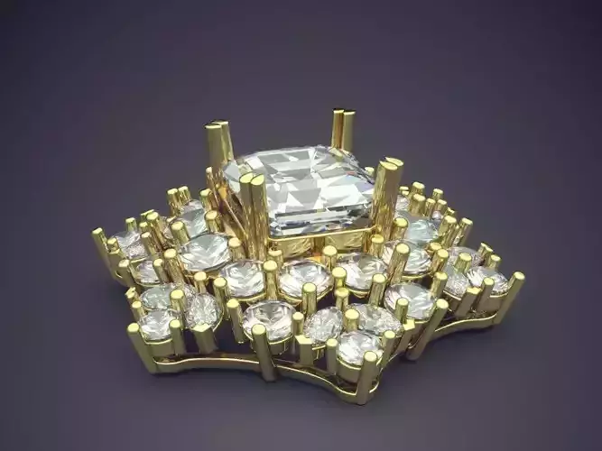 Brooch With Diamonds CAD-5020