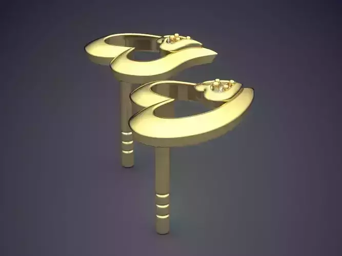 Heart Shape Earrings With Diamonds CAD-5016