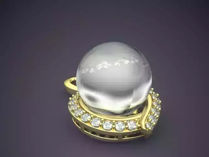 Pendant With Pearl And Diamonds CAD-5014 3D print model