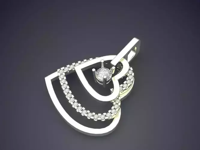 Heart Shape Pendant With Diamonds CAD-5005