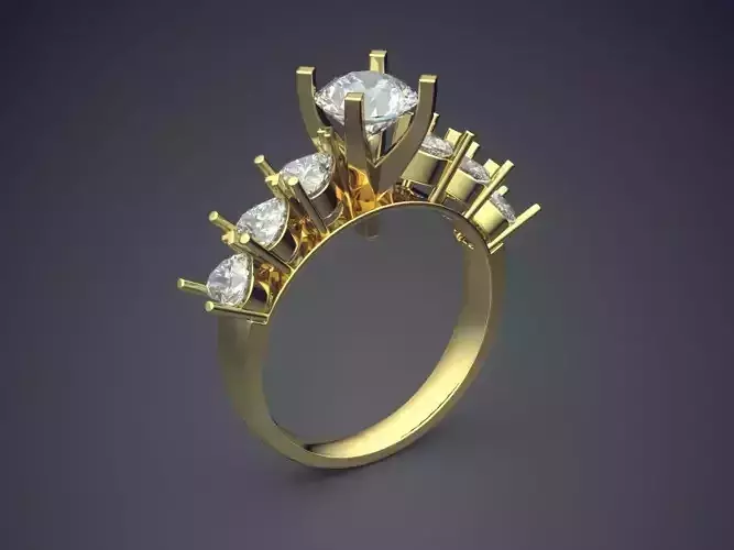 Engagement Ring With Diamonds CAD-5002