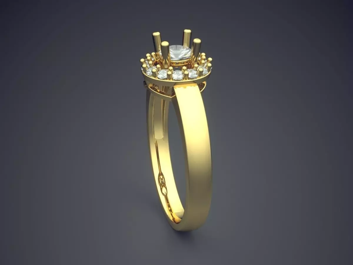 Ring With Diamonds CAD-4999 3D print model_3