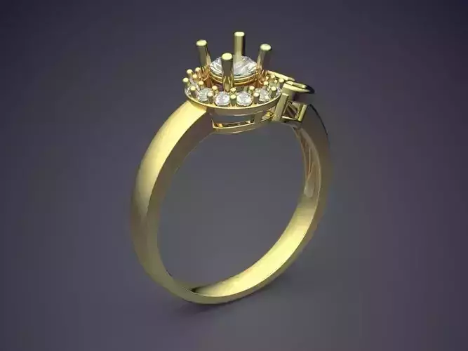 Ring With Diamonds CAD-4999 3D print model