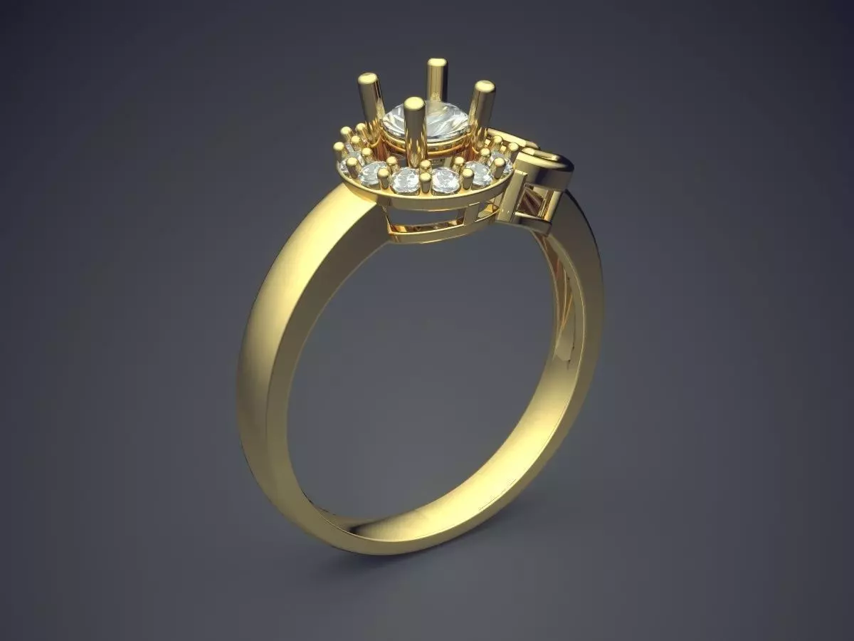 Ring With Diamonds CAD-4999 3D print model_0