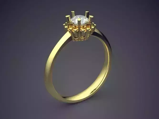 Engagement Ring With Diamond CAD-4997 3D print model