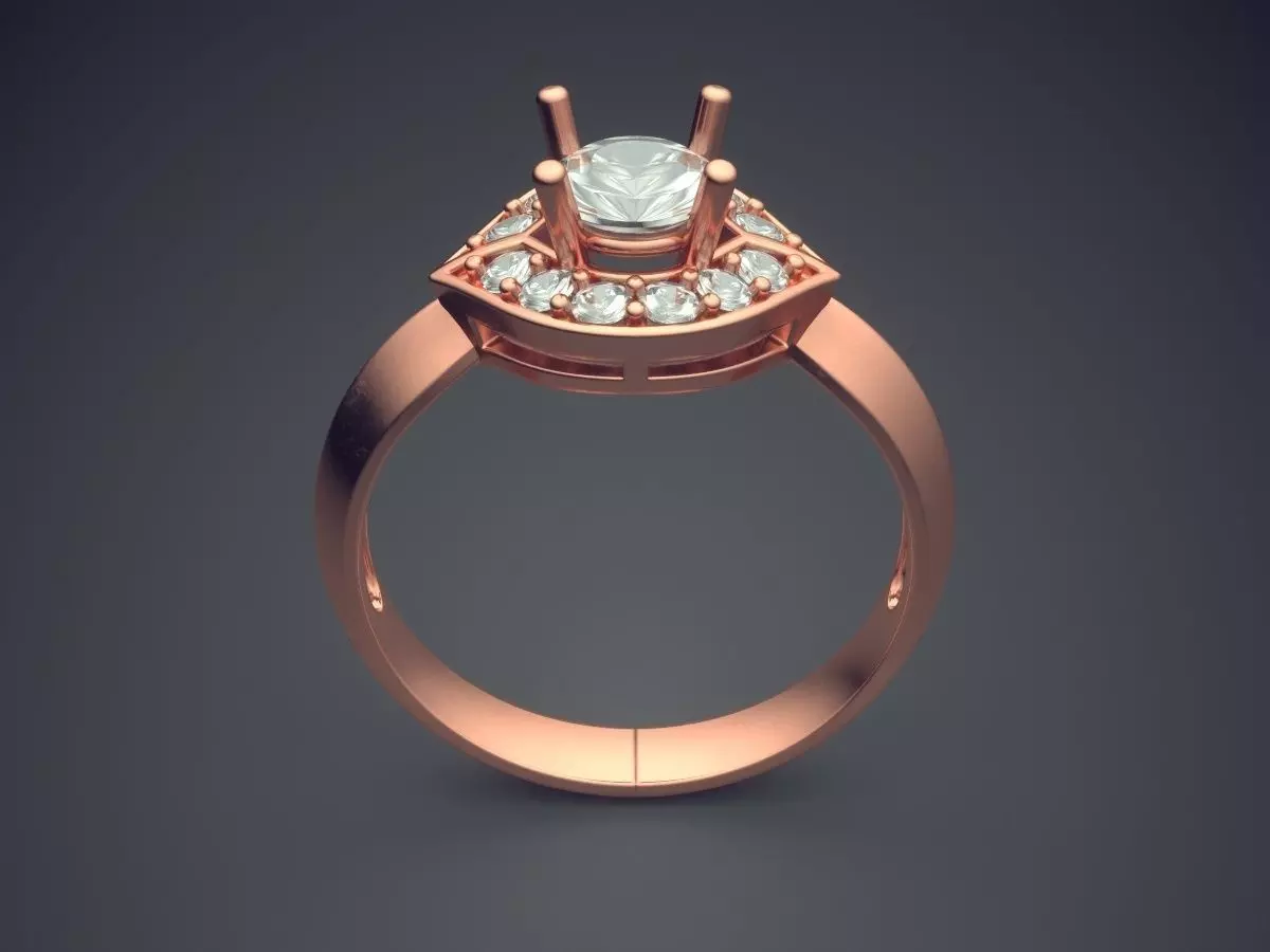 Ring With Diamonds CAD-4995 3D print model_2