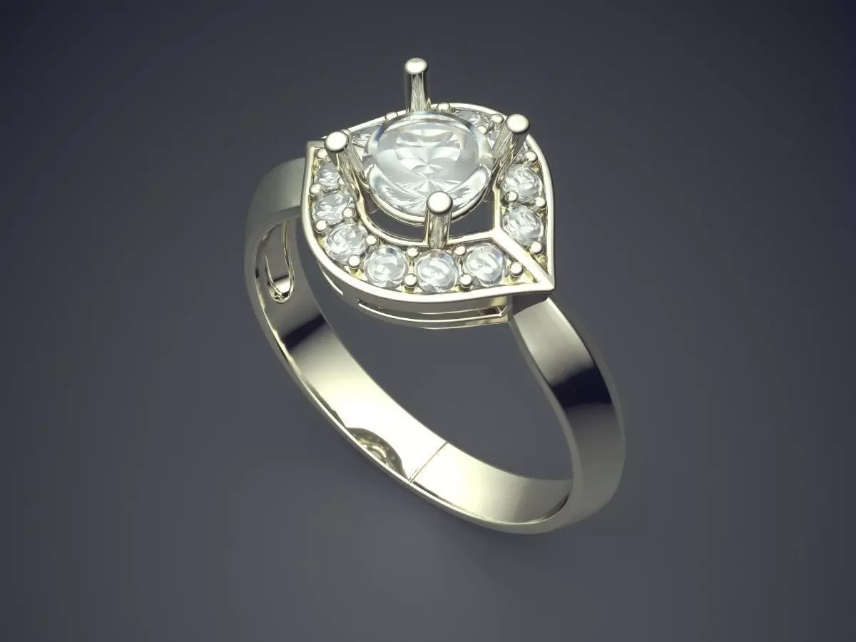 Ring With Diamonds CAD-4995 3D print model_1