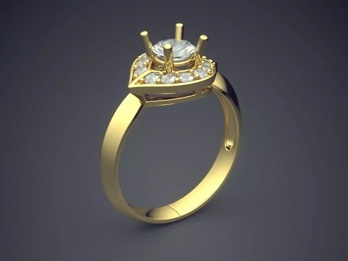 Ring With Diamonds CAD-4995 3D print model_0