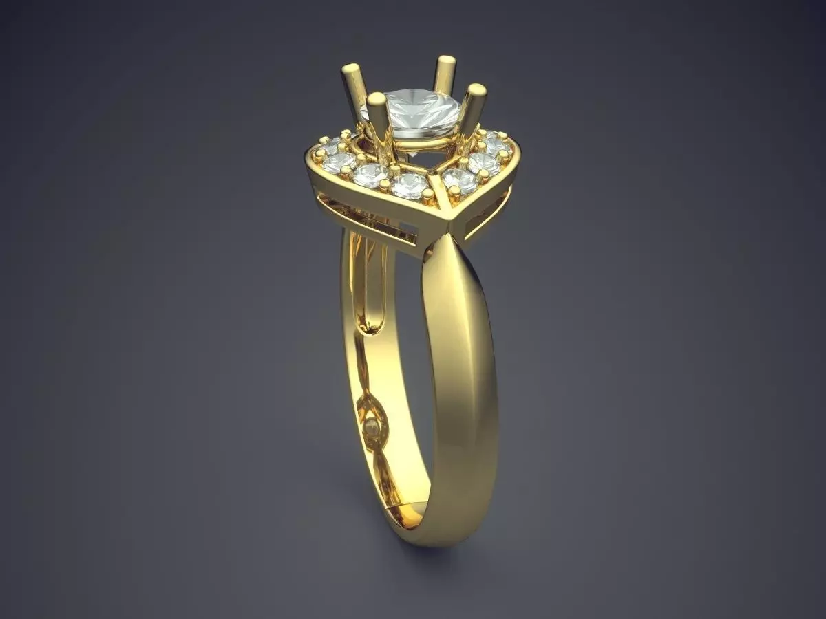 Ring With Diamonds CAD-4995 3D print model_3