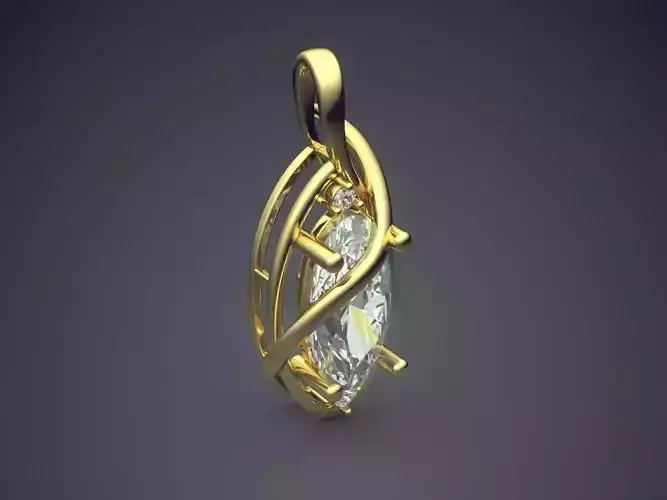 Pendant With Diamond CAD-4989 3D print model