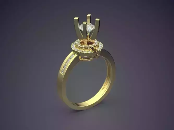 Engagement Ring With Diamonds CAD-4977