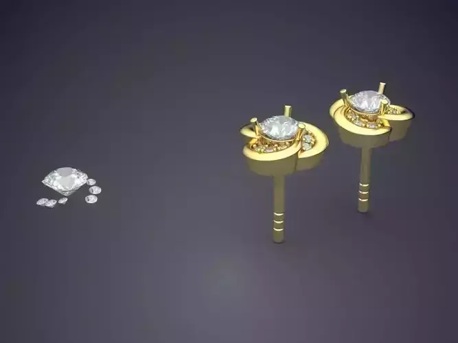 Earrings With Diamonds CAD-4974