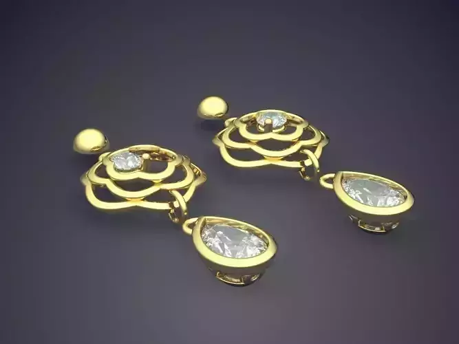 Earrings With Diamonds CAD-4972