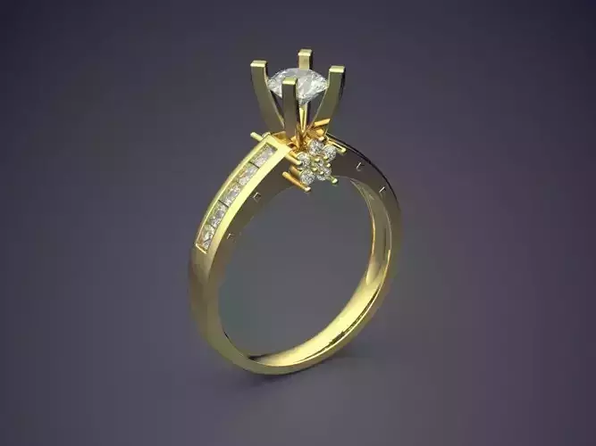 Engagement Ring With Diamonds CAD-4969
