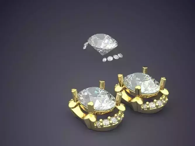 Earrings With Diamonds CAD-4970