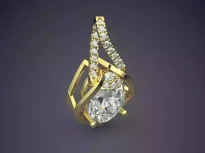 Pendant With Diamonds CAD-4967 3D print model