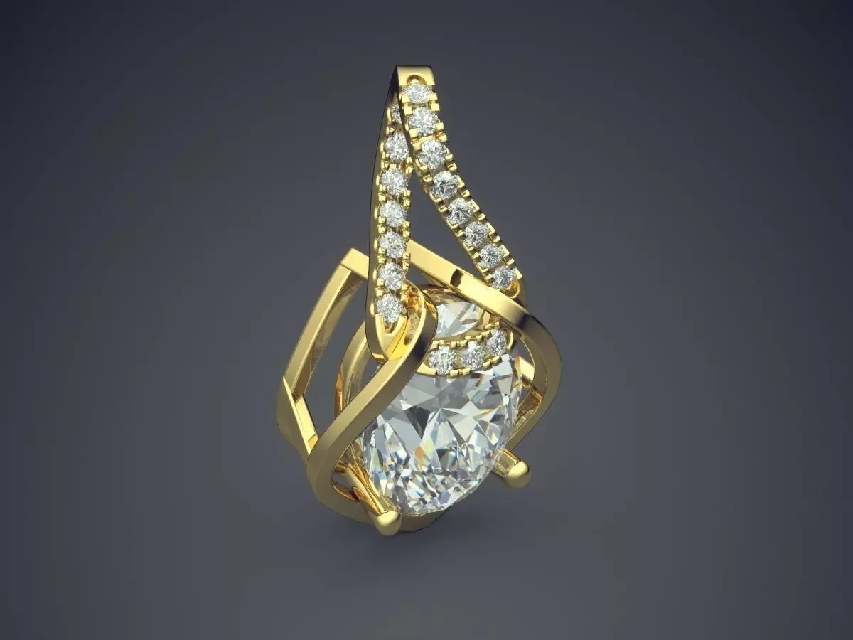 Pendant With Diamonds CAD-4967 3D print model_0