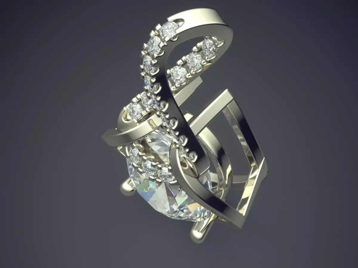 Pendant With Diamonds CAD-4967 3D print model_1