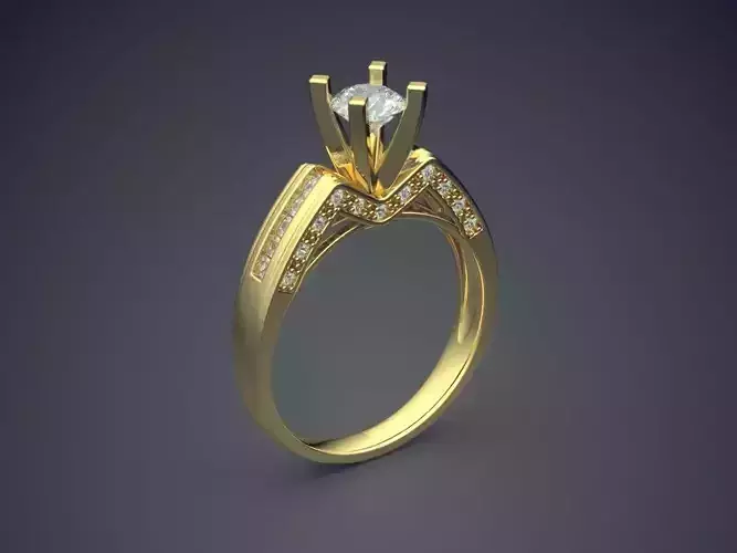Engagement Ring With Diamonds CAD-4962