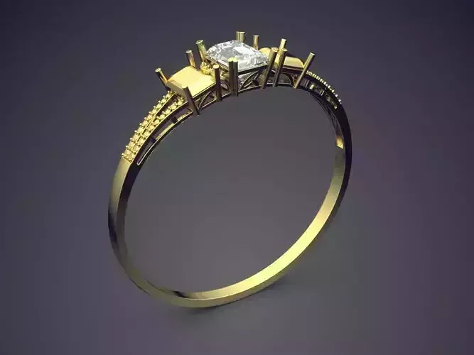 Thin Ring With Diamonds CAD-4958